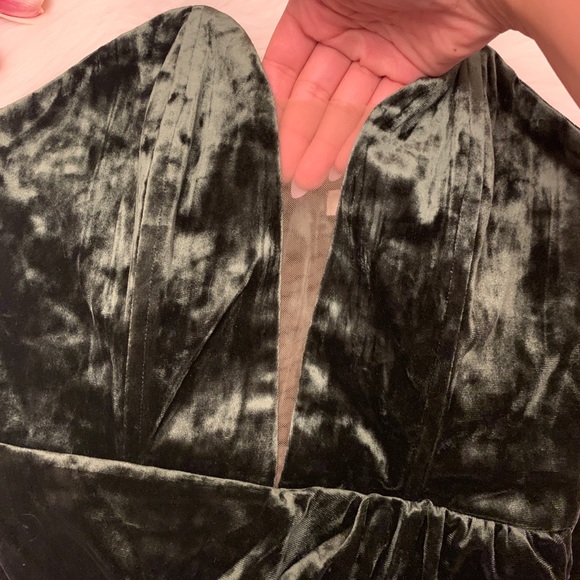 🎄Holiday Cocktail Party Velvet Sweetheart Maxi Dress Gown with Slit - Picture 7 of 7